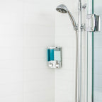 Better Living Products Duo Shower Dispenser 2, Shampoo And Soap Dispenser, 2 X 10.5 Fl. Oz. Chrome, 4.75' X 3.13' 7.75'
