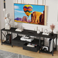 GYIIYUO TV Stand with Fabric Drawer for 50 55 Inches TV - Entertainment Center and Industrial TV Console Table with Open Storage