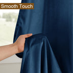Dwcn Velvet Curtains Extra Wide - Elegant Navy Blue Bundleable Heavy Duty Thermal Insulated Noise Absorb Grommet Window Panels F