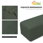 Easy-Going Stretch Ottoman Cover Folding Storage Stool Furniture Protector Soft Rectangle Slipcover With Elastic Bottom(Ottoman Small,Olive Green)