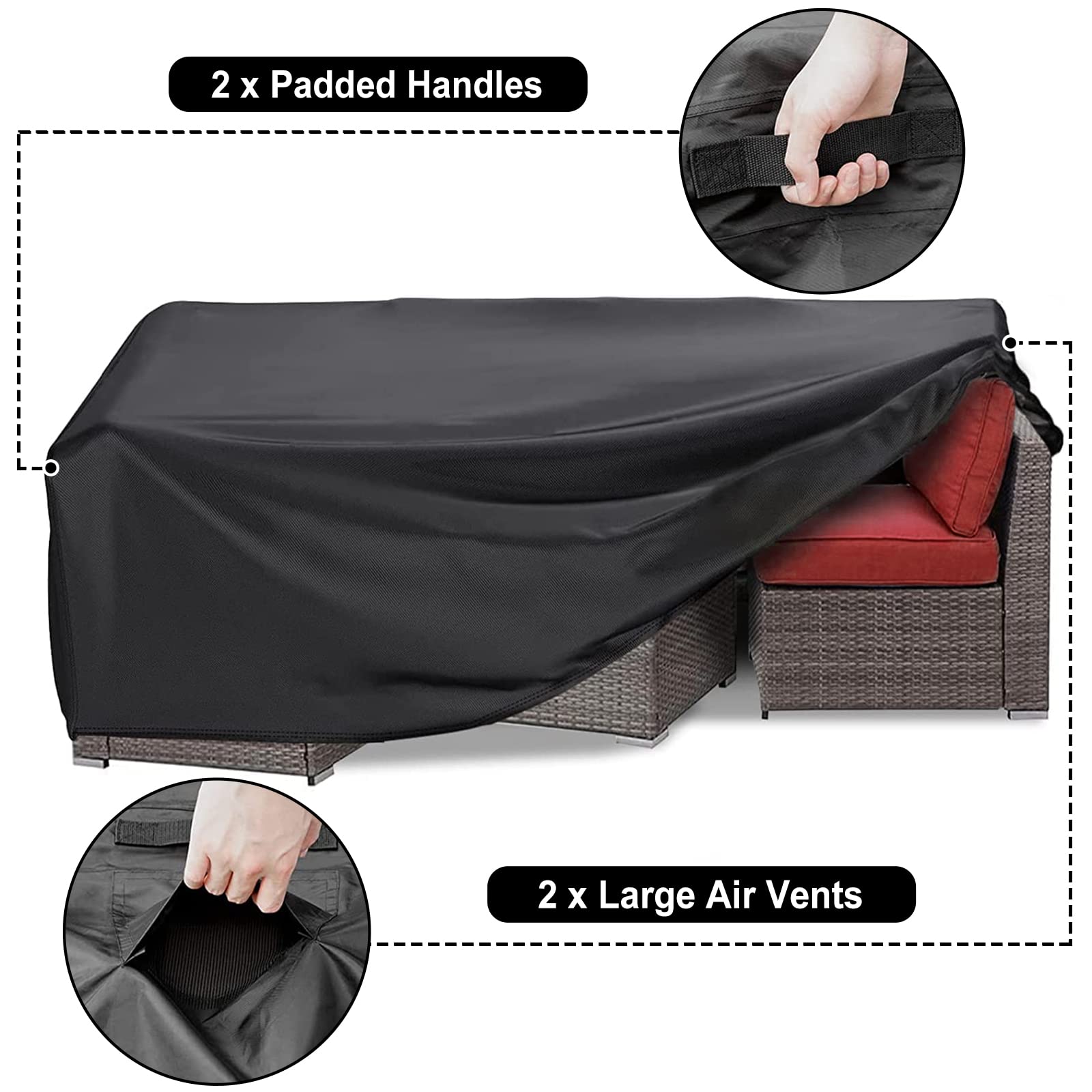 Patio Furniture Covers Waterproof, Outdoor Furniture Covers Rip-Proof For Patio Furniture Set Table And Chairs, Windproof Uv And
