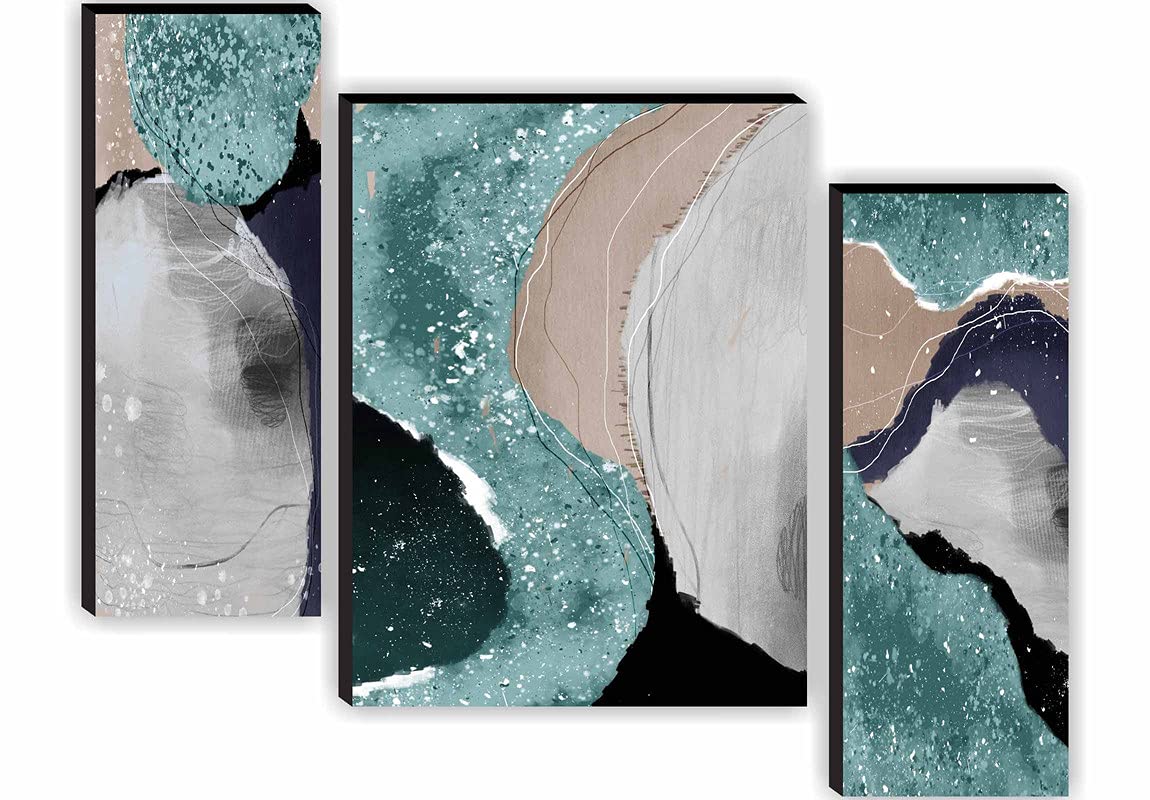 Saf Paintings Set Of 3 Abstract Modern Art Uv Textured Home Decorative Gift Item Self Adeshive Painting 18 Inch X 12 Inch Sanfjm