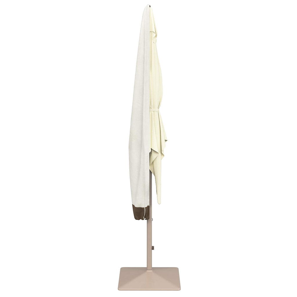 Amazon Basics Outdoor Patio Umbrella Cover, Beige/White, 7' X 23' X 76'