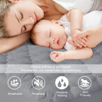 Queen Mattres Protector Pad Waterproof Quilted, Breathable & Cooling Queen Size Mattress Protector Cover Fitted With Deep Pocket