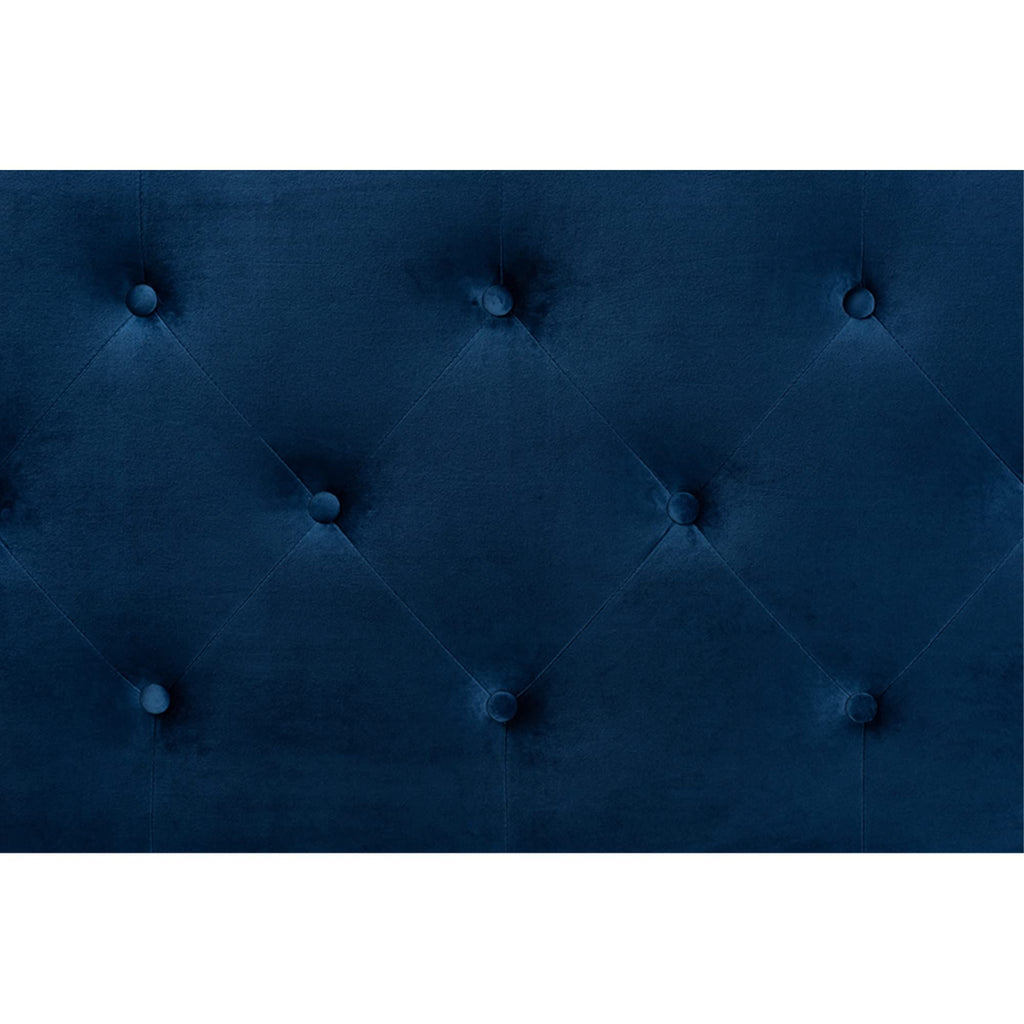Baxton Studio Leone Modern and Contemporary Navy Blue Velvet Fabric Upholstered Full Size Headboard