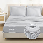 Litanika California King Comforter Set Light Grey - 7 Pieces Bed In A Bag Cal King Beddding Comforter Sets, Plain Lightweight Be