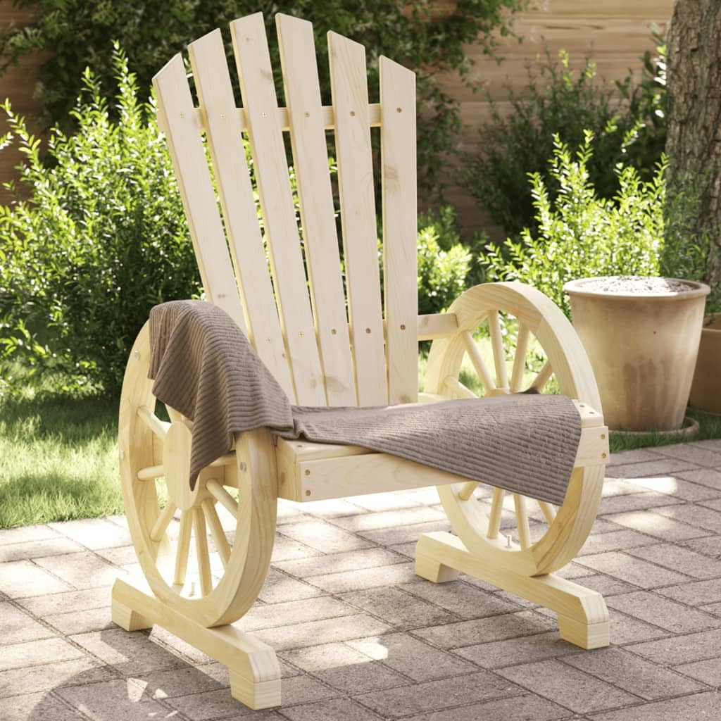 vidaXL Adirondack Patio Chairs Set of 2 - Brown, Solid Fir Wood, Ergonomic Outdoor Seating for Garden, Deck, Poolside - 39" H x 24.8" W, 242.5 lb Capacity