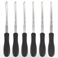 Uncommon Desks Office Letter Opener - Stainless Steel Knife-Edge Blade, Ergonomic Grip Handle (Black, 6 Pieces)