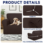 Purefit 100% Dual Waterproof Couch Cover Slipcovers For Couches And Sofas - Stretch Non Slip Fleece Sofa Covers Washable, Leakproof Furniture Protector For Kids, Pets, Dog (Chair, Chocolate)