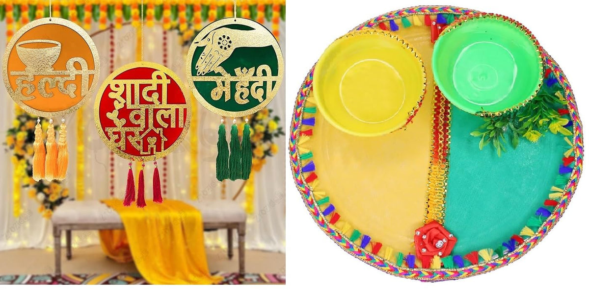 Wedding Decorations Combo for Home, Backdrop Decorations for Home & Outdoor Garden, Haldi, Mehndi & Shaadi Wala Ghar Board with 