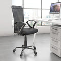 Nilkamal Hanoi Mid Back Cushioned Seat Mesh Back Ergonomic Office Chair With Adjustable Height And Push Back Mechanism (Black)