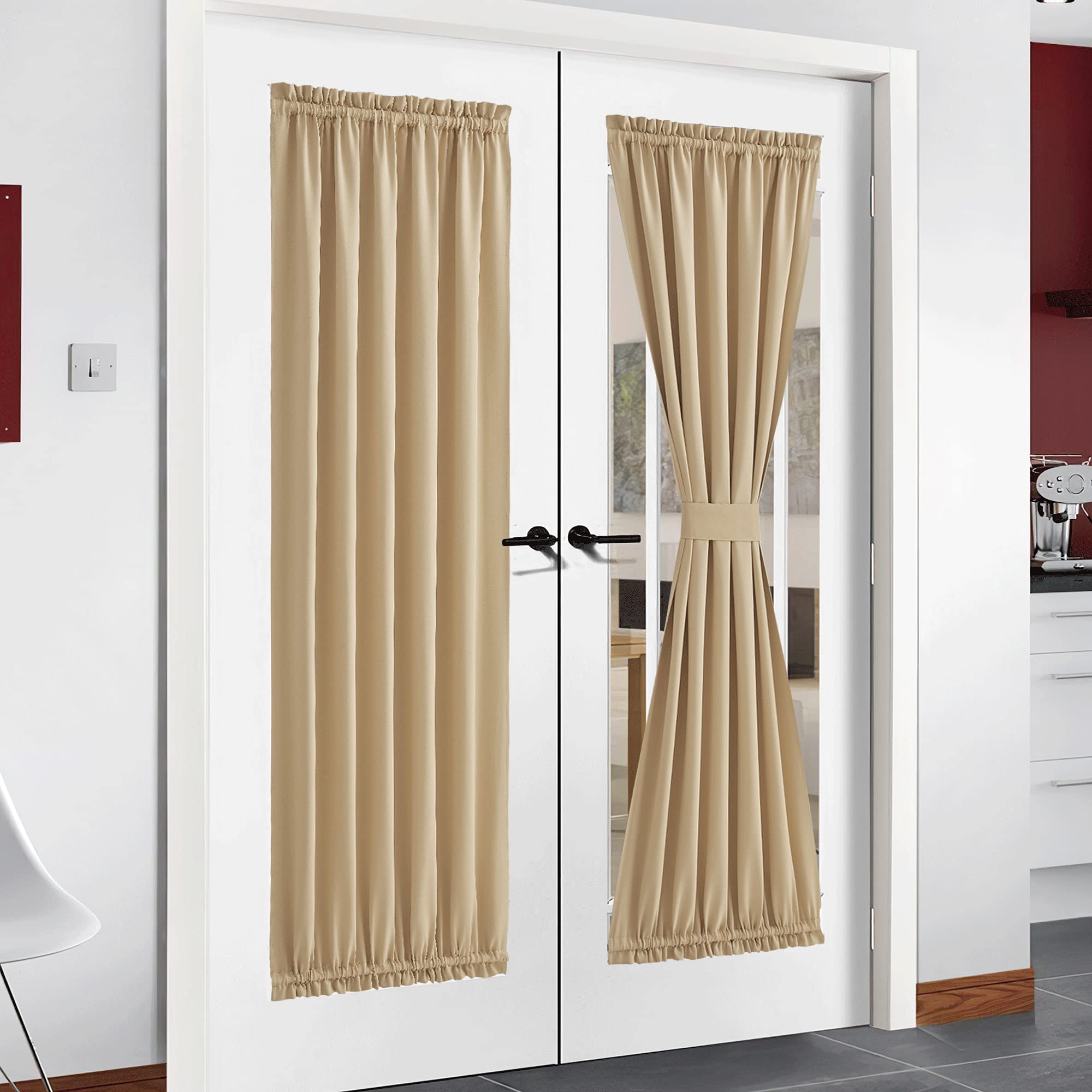 NICETOWN Door Curtain Window Panel - Thermal Insulated Room Darkening Window Treatment French/Sliding/Patio Door Blind Drapery f