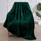 Exclusivo Mezcla Extra Large Fleece Throw Blanket For Couch, Sofa, 300Gsm Super Soft And Warm Blankets, Forest Green Throw All S