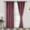Xwzo Velvet Curtains 84 Inches For Living Room - Grommet Blackout Curtain Panels For Bedroom/Home Theater/Wedding Party With Tie