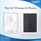Icona Bay 5X7 Picture Frames (Silver, 6 Pack), Modern Professional Frame Set, Noble Collection