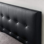 Modway Emily Tufted Button Faux Leather Upholstered Queen Headboard in Black