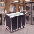 DaisyInner 12 Bushel 420L Laundry Cart 400lb Capacity Stainless Steel