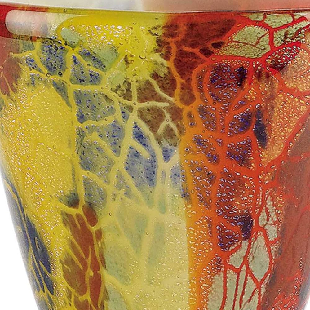 8' Multicolor Art Glass Oval Vase