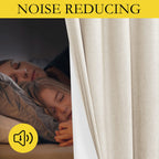 Nicetown 100% Absolutely Blackout Linen Curtains With Thermal Insulated White Liner, Beige, 52' Wide By 48' Long, 2 Pieces, Anti-Rust Grommet Natural Burlap Fabric Window Drapes For Bedroom/Kids Room
