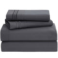 Clara Clark Premier 1800 Collection Full 4Pc Microfiber Bed Linen Set, Charcoal Gray, Deep Pocket Sheets