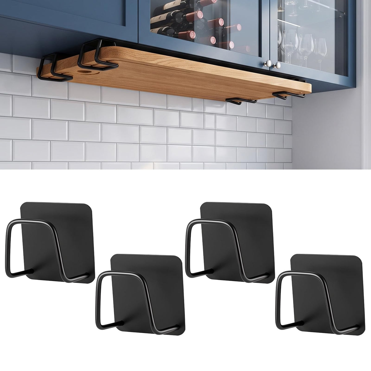 Cutting Board Holder, 4 Pcs Stainless Steel Cabinet Cutting Board Storage