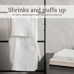 Gilden Tree Waffle Hand Towels For Bathroom Quick Drying Lint Free Thin, 2 Pack, Classic Style (White)