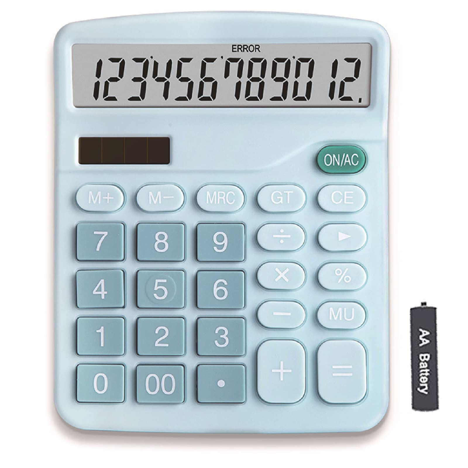 Youho Office Desk Calculator, 12-Bit Solar Battery Dual Power Standard Function Electronic Calculator With Large Lcd Display (1P