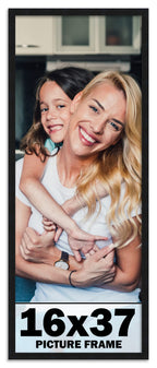 16x37 Frame Black Picture Frame - Complete Modern Photo Frame Includes UV Acrylic Shatter Guard Front, Acid Free Foam Backing Bo