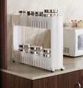 Orrda 2 Layer Plastic Slim Storage Organizer Rack Holder with Wheels | Space Saving Multi Storage Organizer Rack Basket Trolley