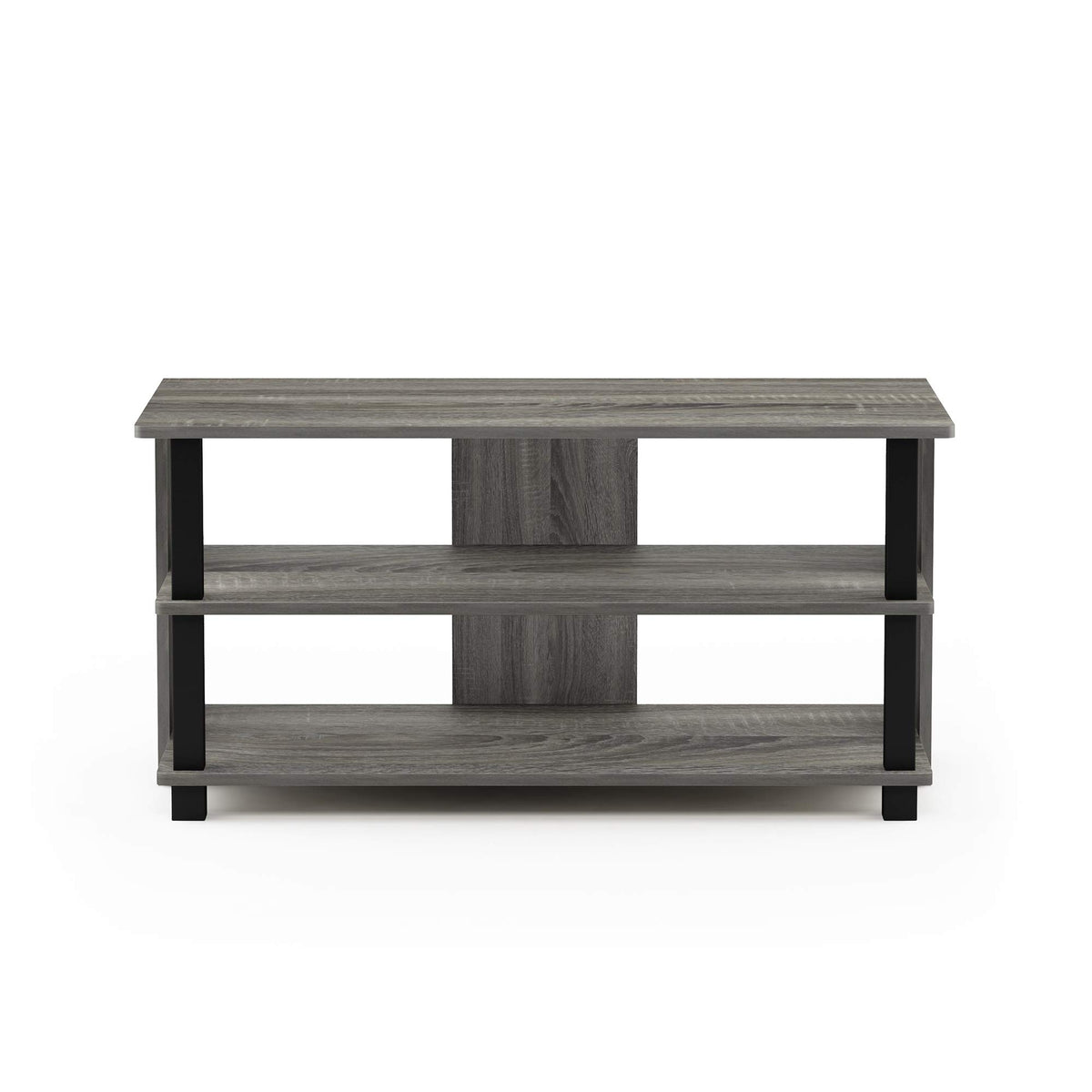Furinno Sully 3-Tier Stand for TV up to 40, French Oak Grey/Black