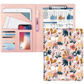 Waveyu Portfolio Case For Women, Cute Floral Padfolio Cover For Girls, Conference/Resume/Legal Document Organizer With Letter/A4