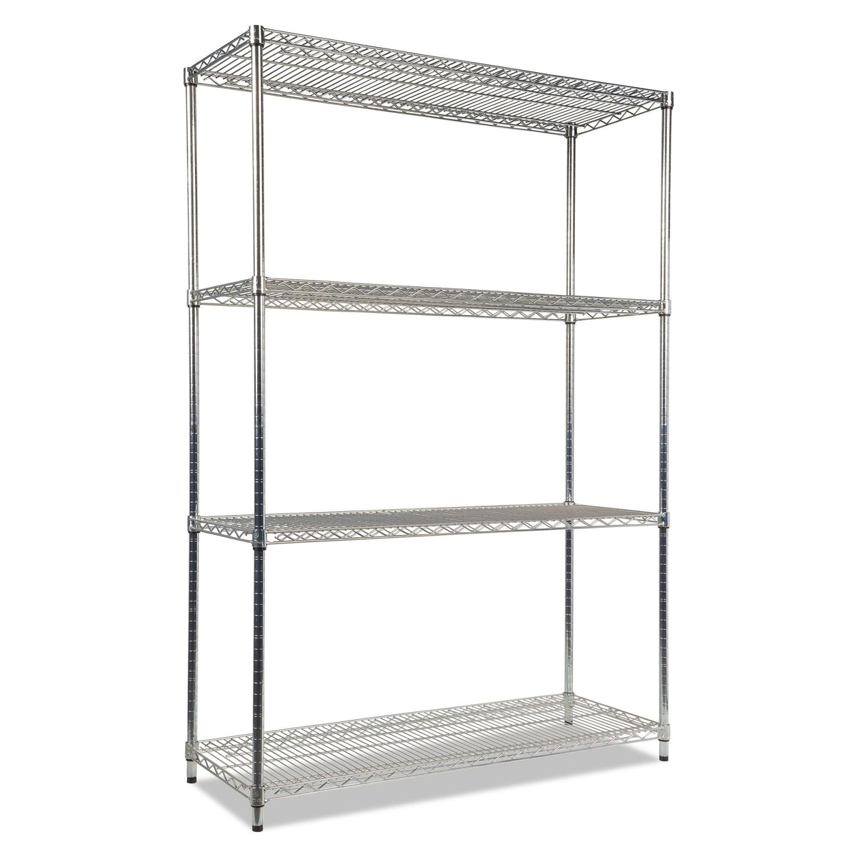 Alera ALESW504818SR NSF Certified Industrial 4-Shelf 48 in. x 18 in. x 72 in. Wire Shelving Kit - Silver