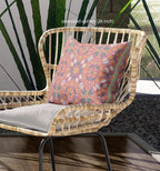HomeRoots Muted Magenta Gold Broadcloth 26â€ Magenta Orange Paisley Indoor Outdoor Throw Pillow