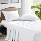 Freshculture White Pillowcases Queen Size 2 Pack - Pillowcase Set - Envelope Closure - Soft Brushed Microfiber Fabric - 20X30 In