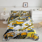 Boys Construction Comforter Set Truck Bedroom Decor For Kids Girls Under Construction Vehicles Down Comforter Nursery Children C