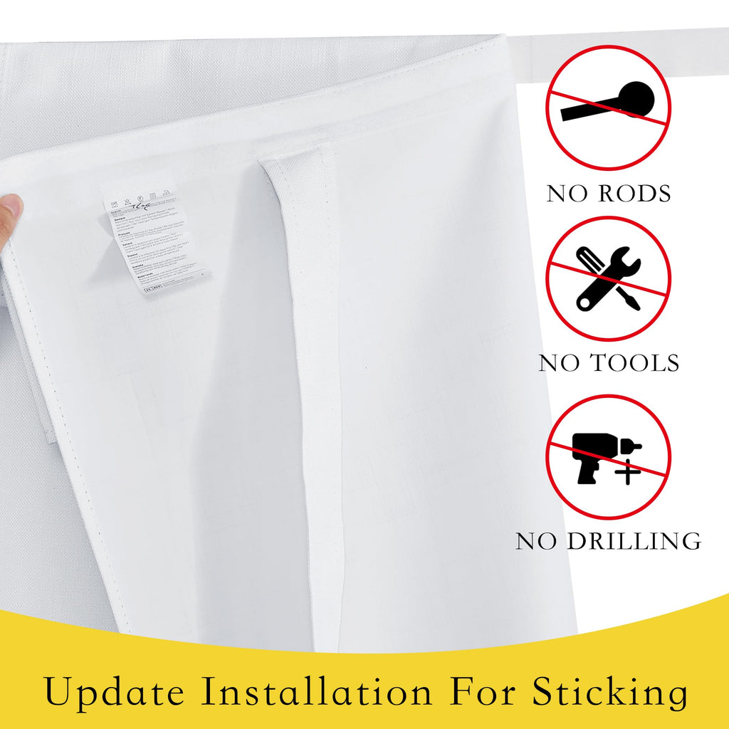 Nicetown French Door Curtains Blackout Sheer Door Curtains For Door Window Thermal Insulated Privacy Sidelight Curtains For Front Door Tie Up Shades, 36W X 72L, 1 Panel, White