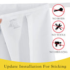 Nicetown French Door Curtains Blackout Sheer Door Curtains For Door Window Thermal Insulated Privacy Sidelight Curtains For Front Door Tie Up Shades, 36W X 72L, 1 Panel, White