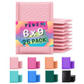 Yens Poly Bubble Mailers 6X10 25 Pack Light Pink Waterproof Self Seal Adhesive Shipping Bags, Cushioning Padded Envelopes For Sh