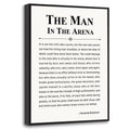 Howwii Inspirational Wall Art Office Decor The Man in the Arena Motivational Positive Quote Canvas Print Gift for Men&Women Fram