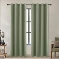 Koufall Dark Sage Green Blackout Curtains For Bedroom 84 Inch Length 2 Panels Set,Thermal Insulated Black Out Drapery Grommet Room Darkening Window Curtain Drapes For Living Room,52X84 Inches Long