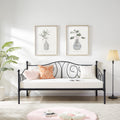 VECELO Metal Daybed Frame Multifunctional Platform Bed Sofa Mattress Foundation with Classic Headboard, Twin, Black