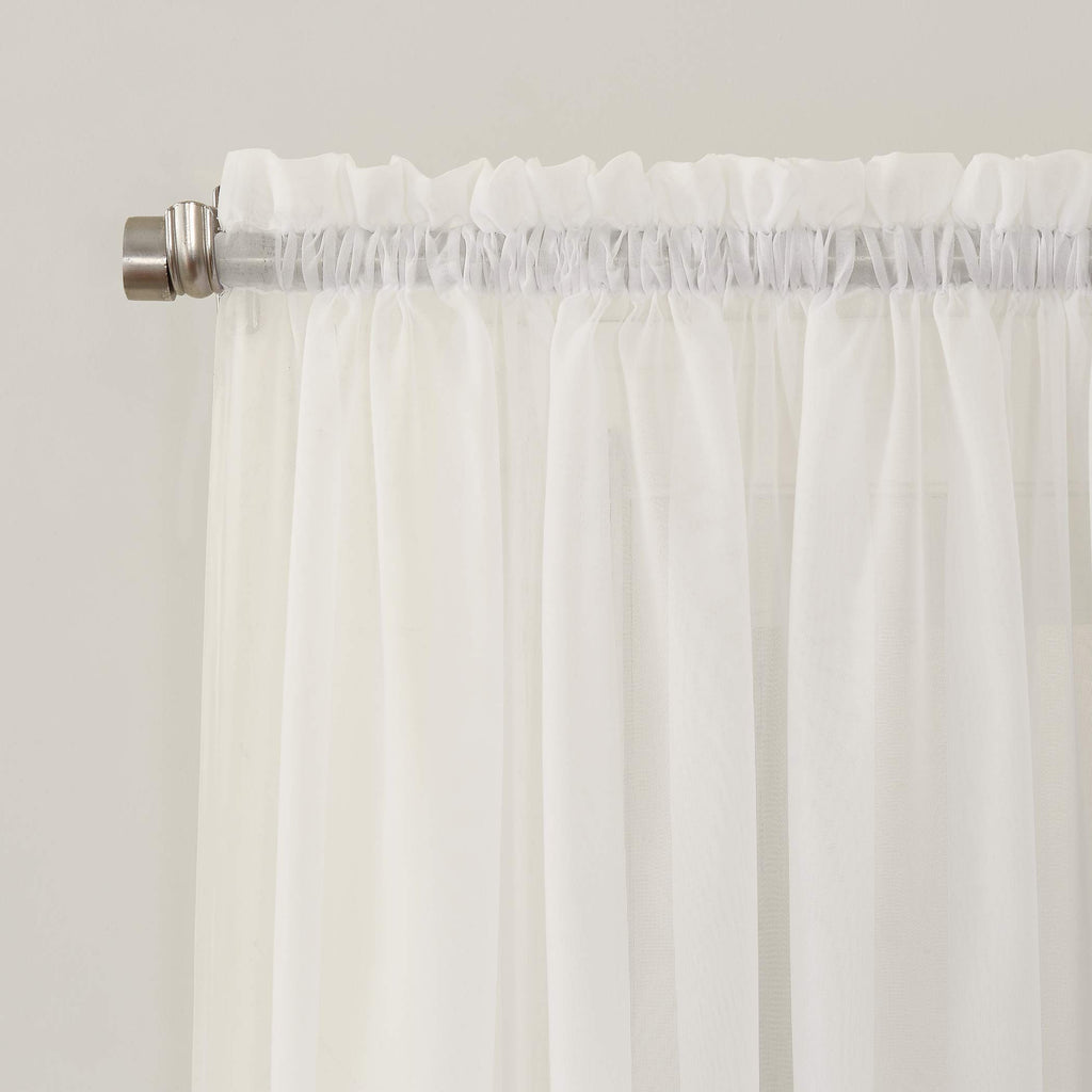 No. 918 53566 Emily Sheer Voile Rod Pocket Curtain Panel, 59'' X 95'', Eggshell