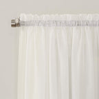 No. 918 53566 Emily Sheer Voile Rod Pocket Curtain Panel, 59'' X 95'', Eggshell