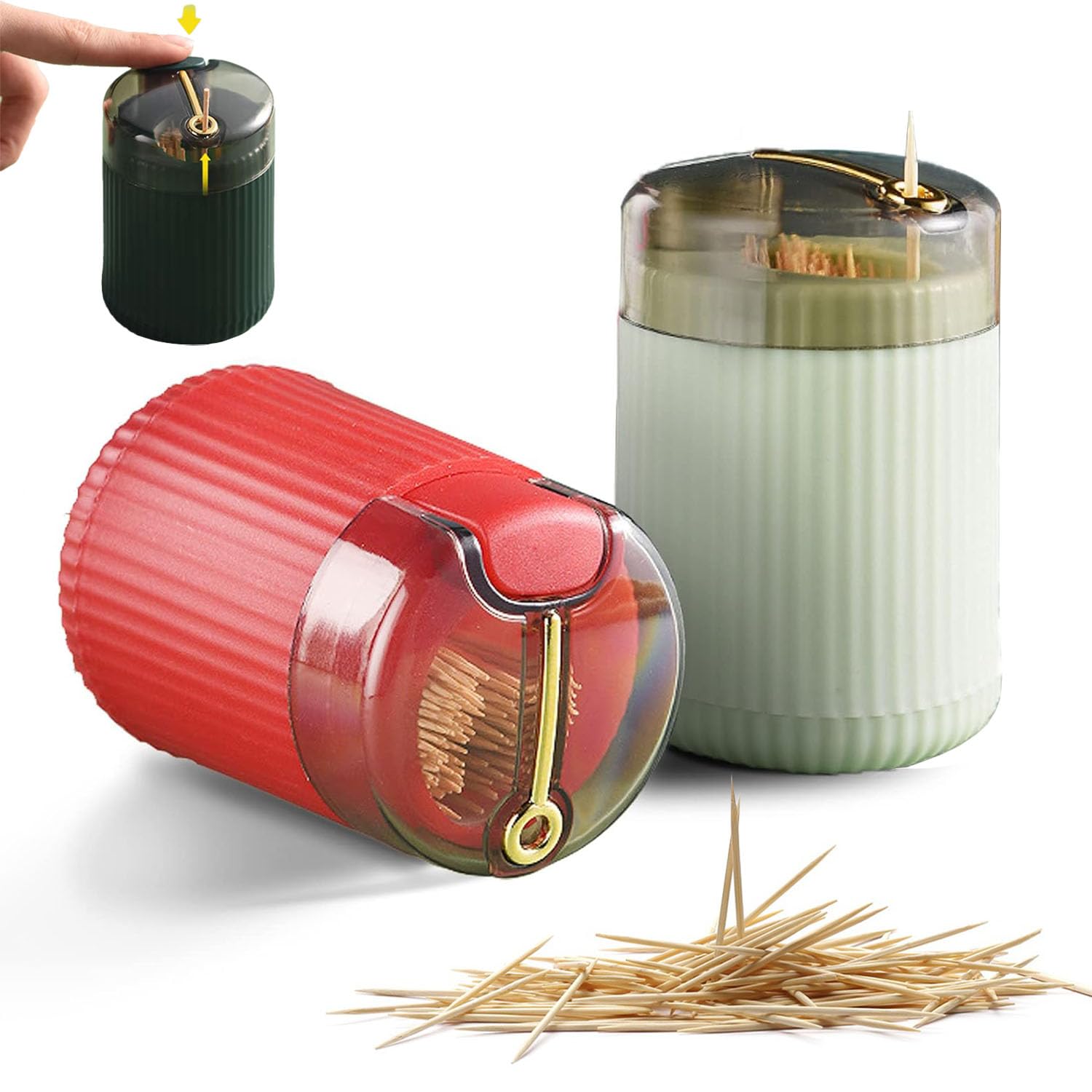 Aidmi Automatic Toothpick Dispenser Holder with Toothpicks, Pop Up Toothpick Dispenser, Toothpicks Container Storage Box - Chris