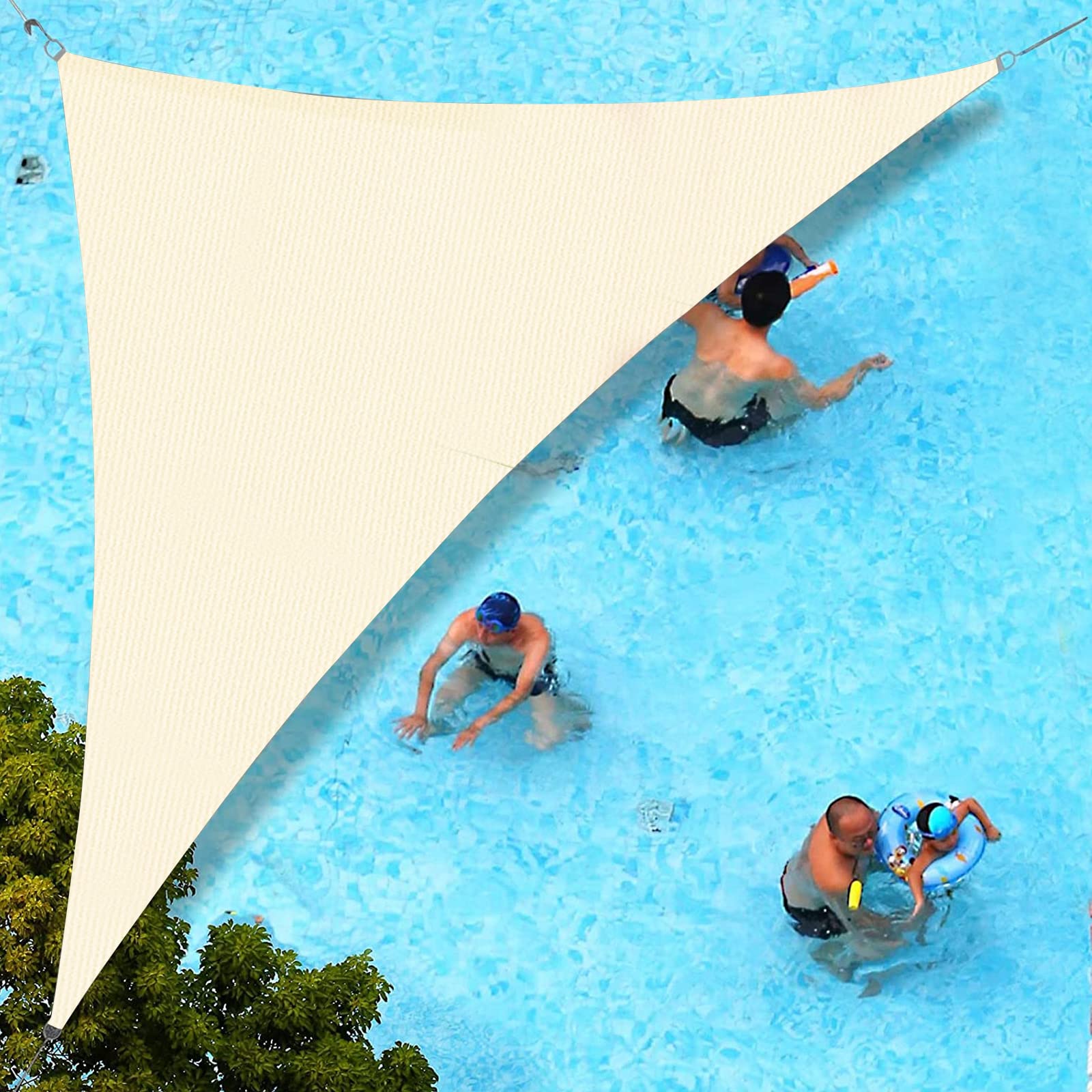 Sunlax Custom Size 10'X18'X20.6' Beige (Cream) Sun Shade Sail Right Triangle Uv Block Sunshade For Backyard Yard Deck Patio Gard