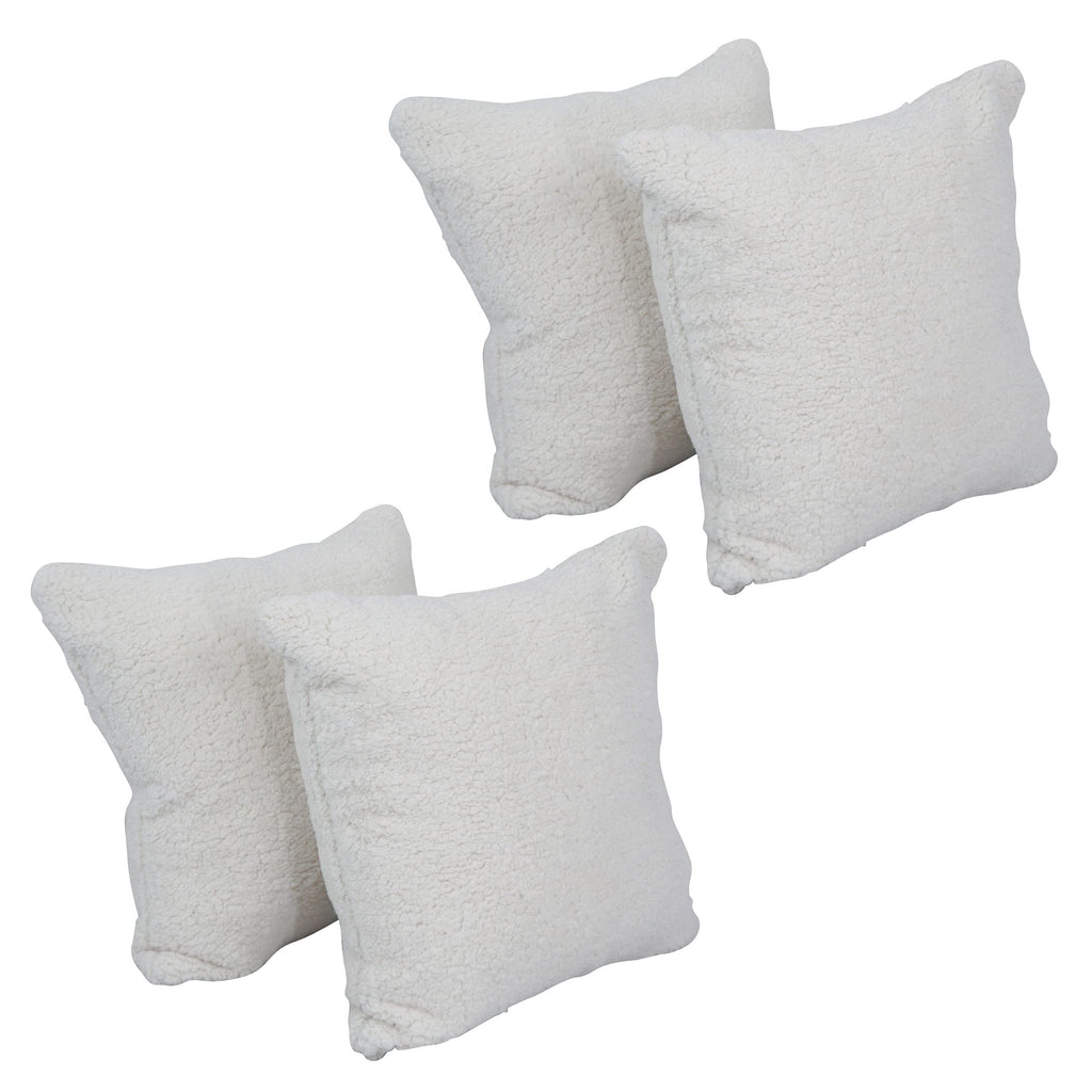 Blazing Needles Square Faux Fur Throw Pillows, 17", Grattan Rice 4 Count