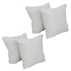 Blazing Needles Square Faux Fur Throw Pillows, 17", Grattan Rice 4 Count