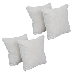 Blazing Needles Square Faux Fur Throw Pillows, 17", Grattan Rice 4 Count