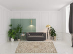 HomeRoots 512213 8 x 10 ft. Ivory & Gray Wool Floral Hand Tufted Handmade Stain Resistant Rectangle Area Rug
