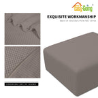 Easy-Going Stretch Ottoman Cover Folding Storage Stool Furniture Protector Soft Rectangle Slipcover With Elastic Bottom (Medium,Taupe)